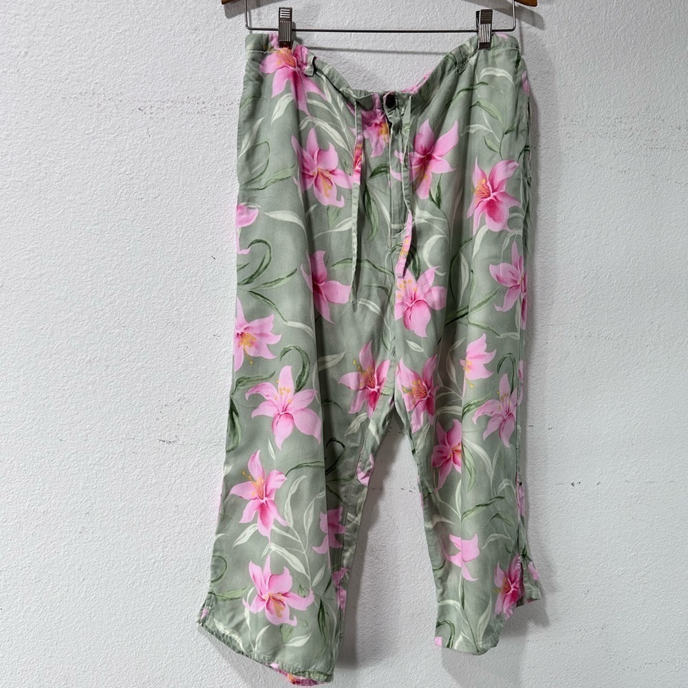 CARIBBEAN JOE floral cropped pants